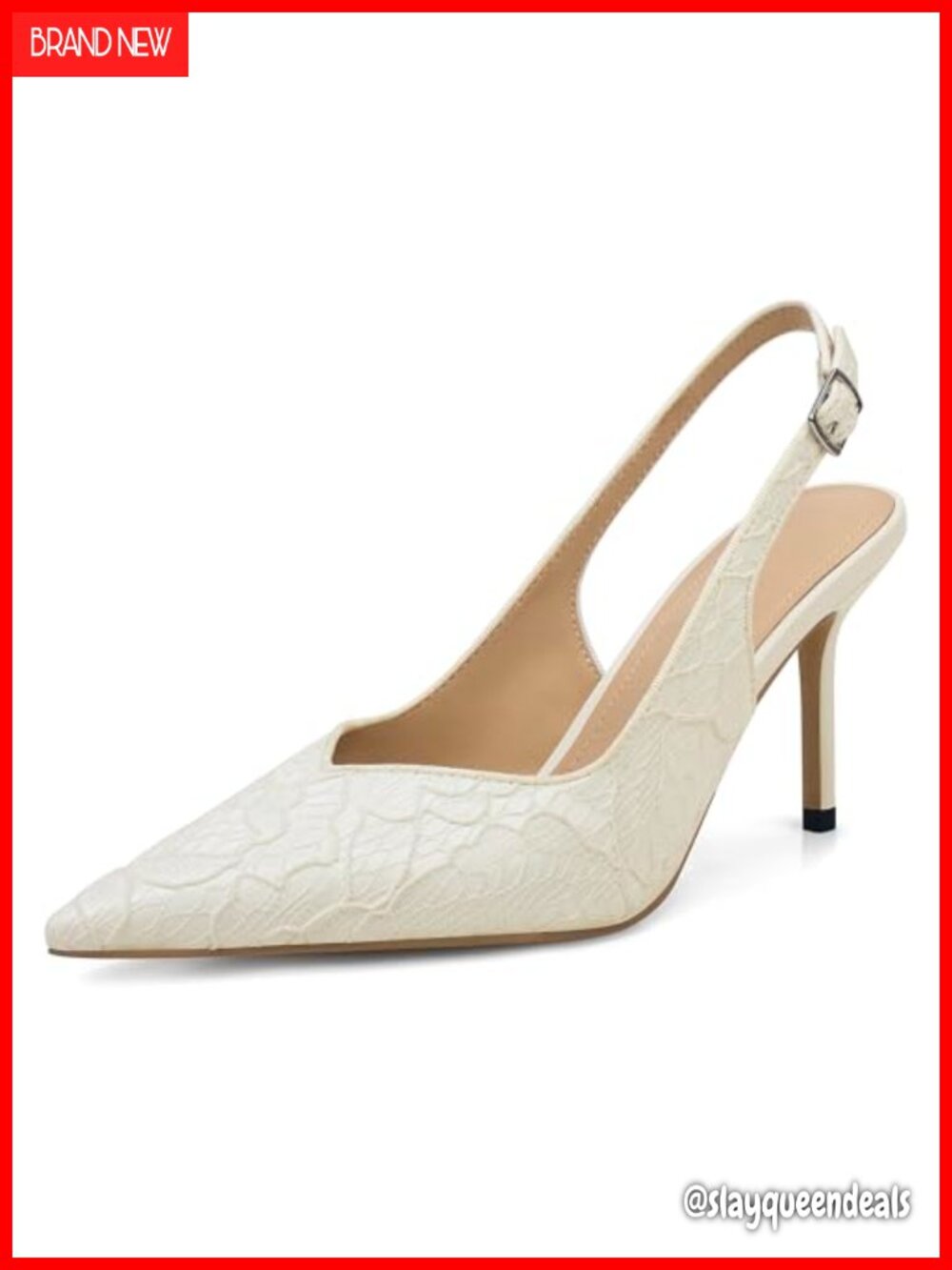 Slingback Lace Heels Sequin Mesh Sandals Kitten Stiletto